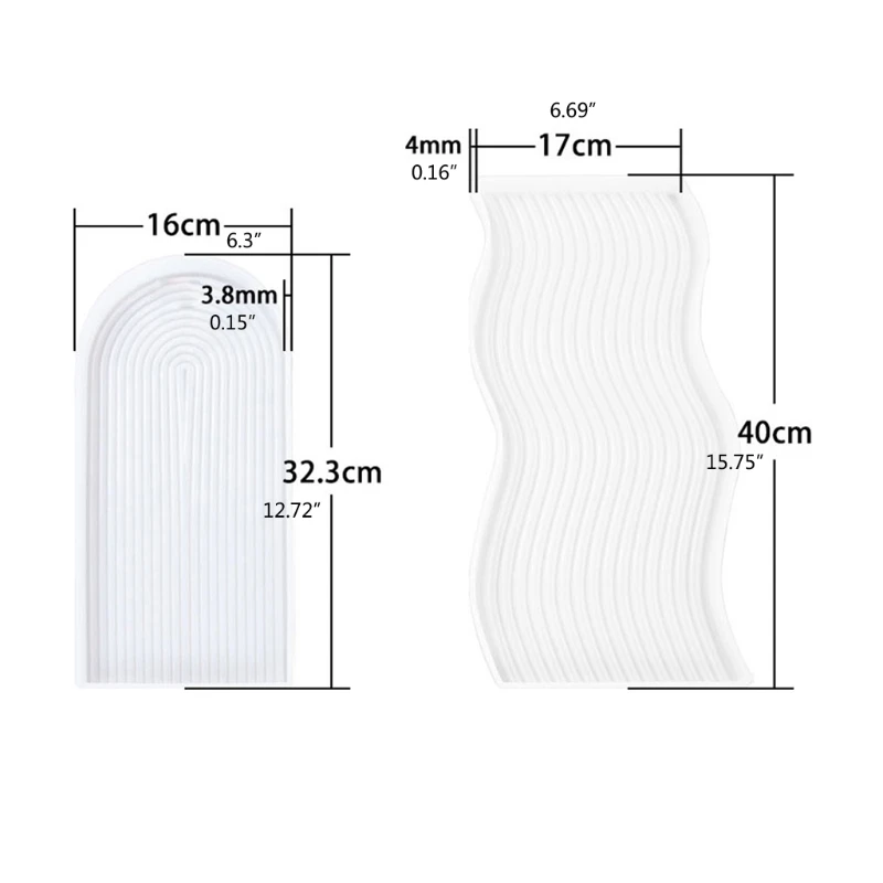 

Wavy Tray Epoxy Resin Mold Serving Board Plate Silicone Mould DIY Crafts Jewelry Decorations Ornaments Casting Tools