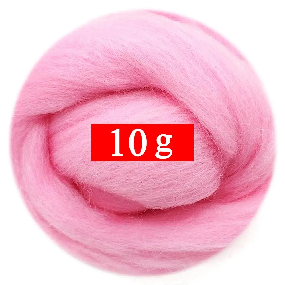 

10g Felting Wool (40 Colors) 19 Microns Super Soft Natural Wool Fiber for Needle Felting Kit 0.35 OZ Per Color (No. 24)