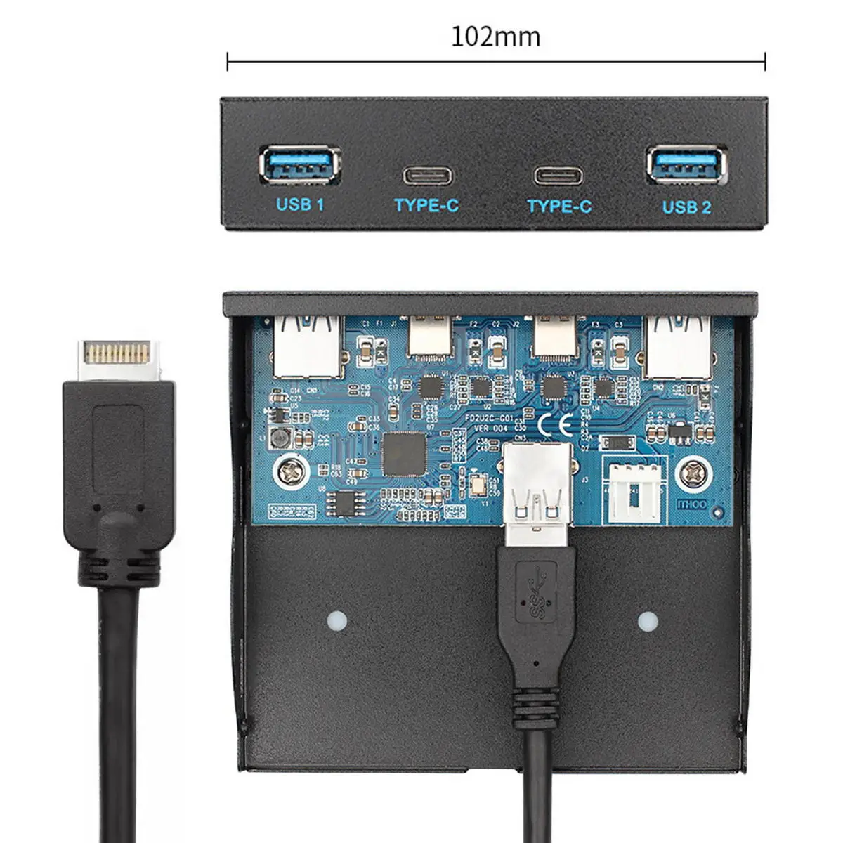 USB 3 1 заголовок передней панели для USB-C и 0 концентратор 4 порта Передняя панель