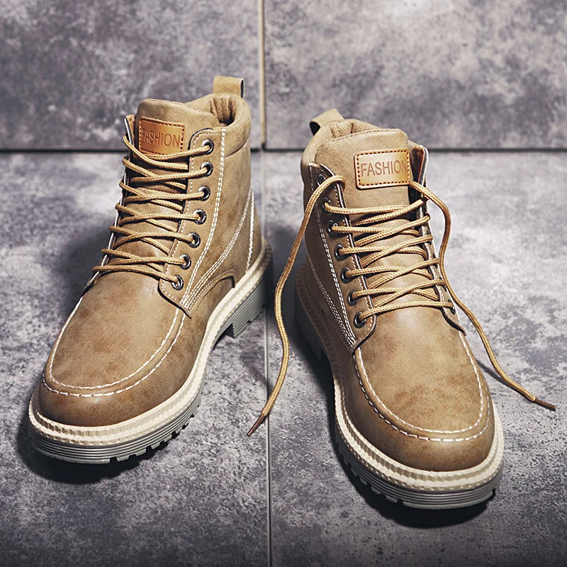 

Мужские кожаные ботинки, демисезонные ботильоны в винтажном стиле, мужская обувь на шнуровке, модная повседневная обувь, мужские ботинки, н...