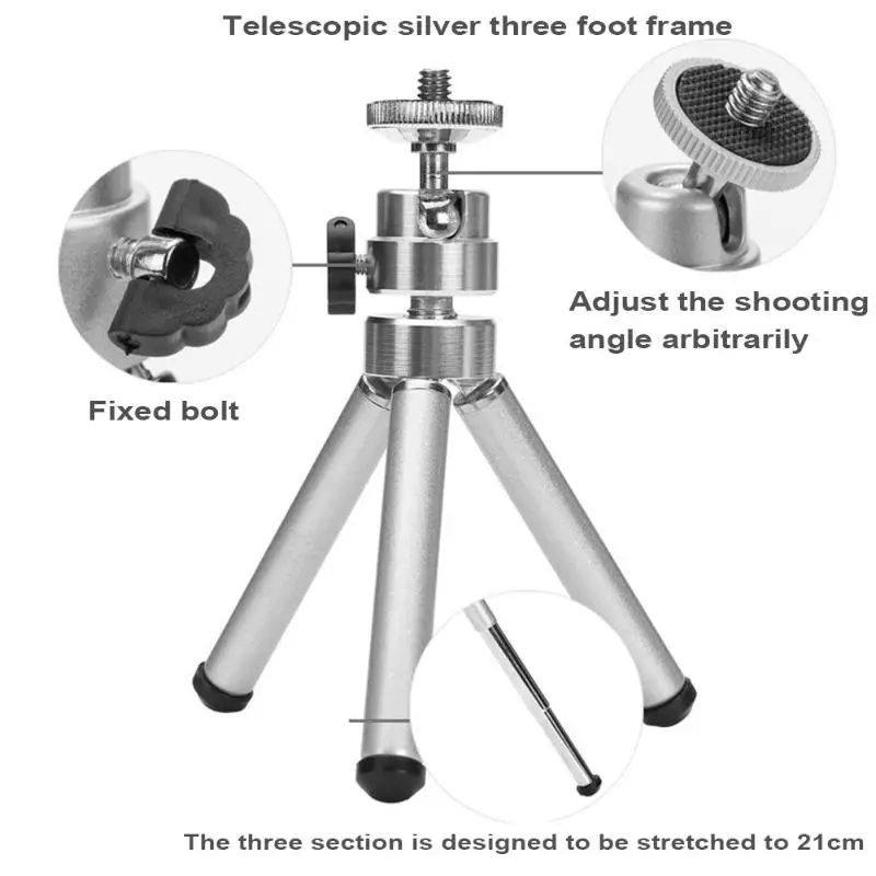 Adjustable Aluminum Alloy Desktop Mini Portable Tripod 3 Section Stand Holder for Projector Camera Phone High Quality | Электроника