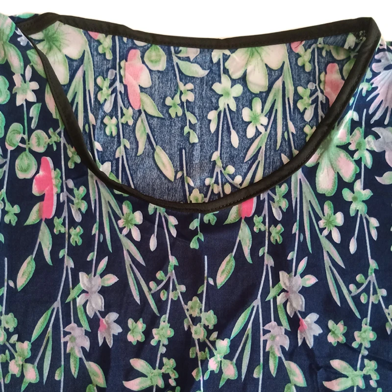 

2019 Batwing Women Dashiki Dress Female Floral Autumn Navy Blue Long Dresses