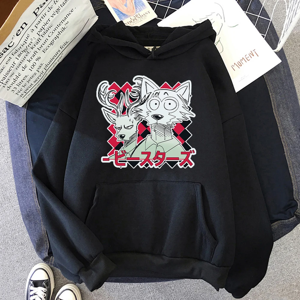 

Hoodies Women 2021 Fashion Spring/autumn Pink Anime Sweatshirt Legoshi Beastars Print Clothing Harajuku Casual Couple Clothes 12