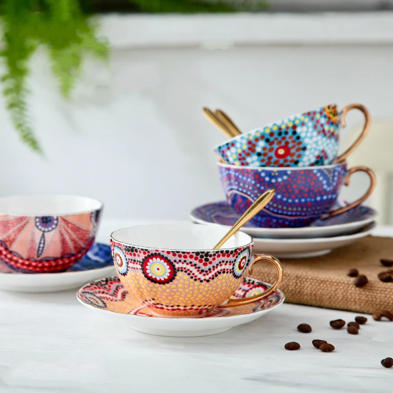 Модная кофейная чашка блюдца Европейский маленький роскошный английский стиль
