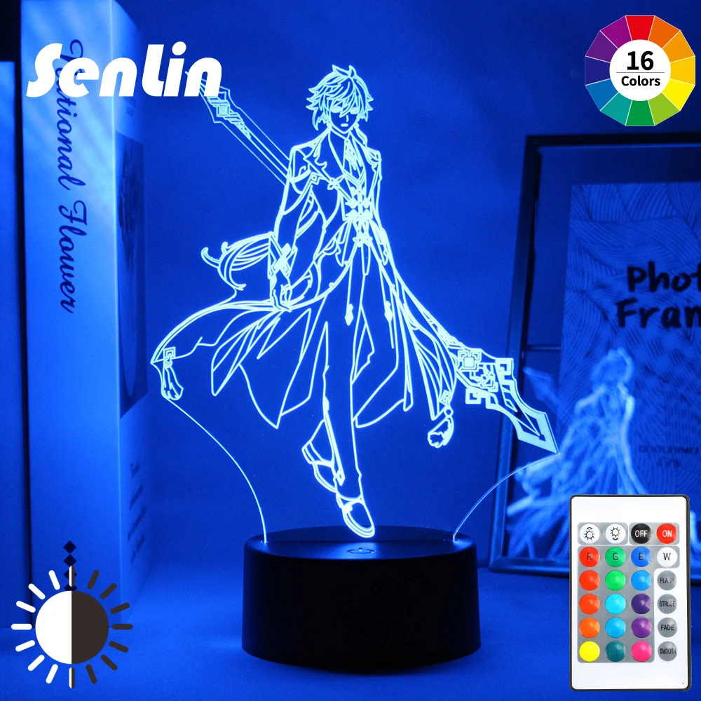 Genshin воздействия 3D ночной Светильник иллюзия Лампа Горячая игра светильник для