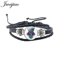 jweijiao new arrival 7 color eagles bracelet men leather bangles charm glass gems jewelry bracelets accessories fq191