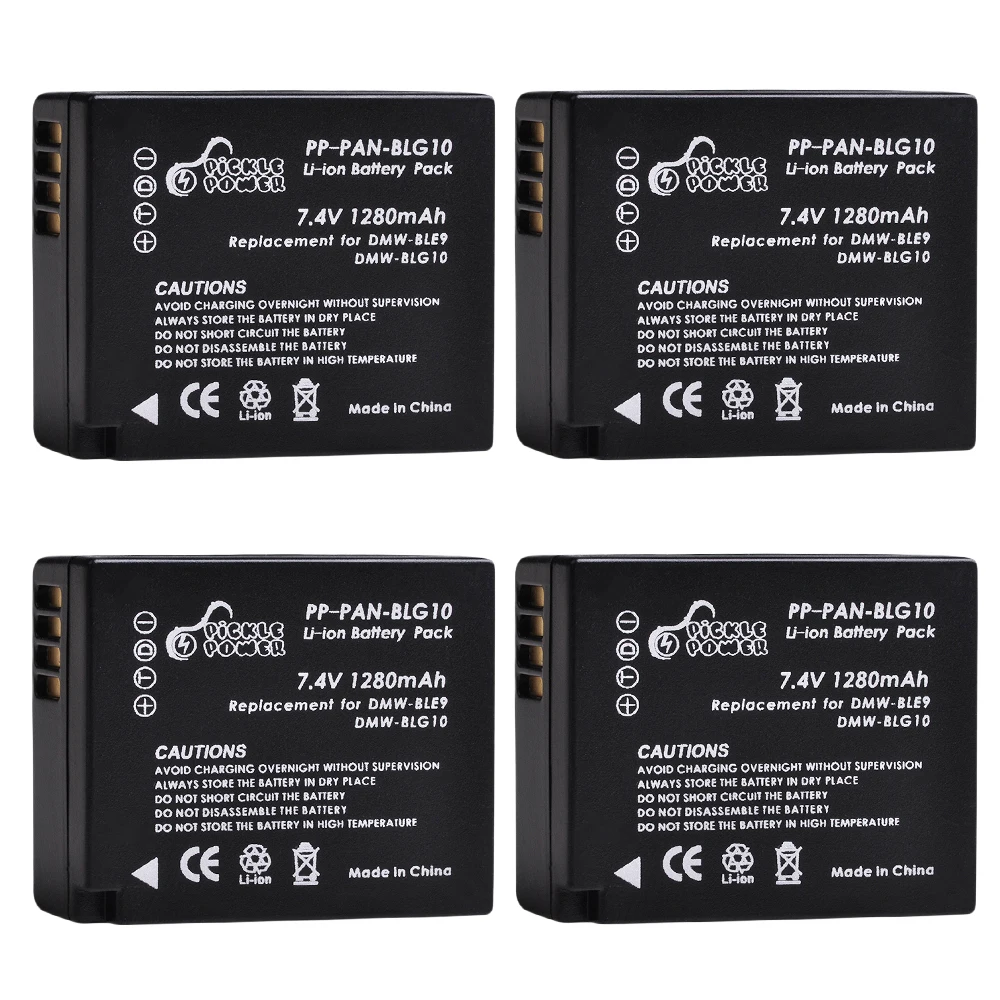 Pickle Power 1280mAh DMW-BLG10 BLG10E DMW-BLE9 Аккумулятор для Panasonic DMC-ZS60 DMC-ZS100, GX7K