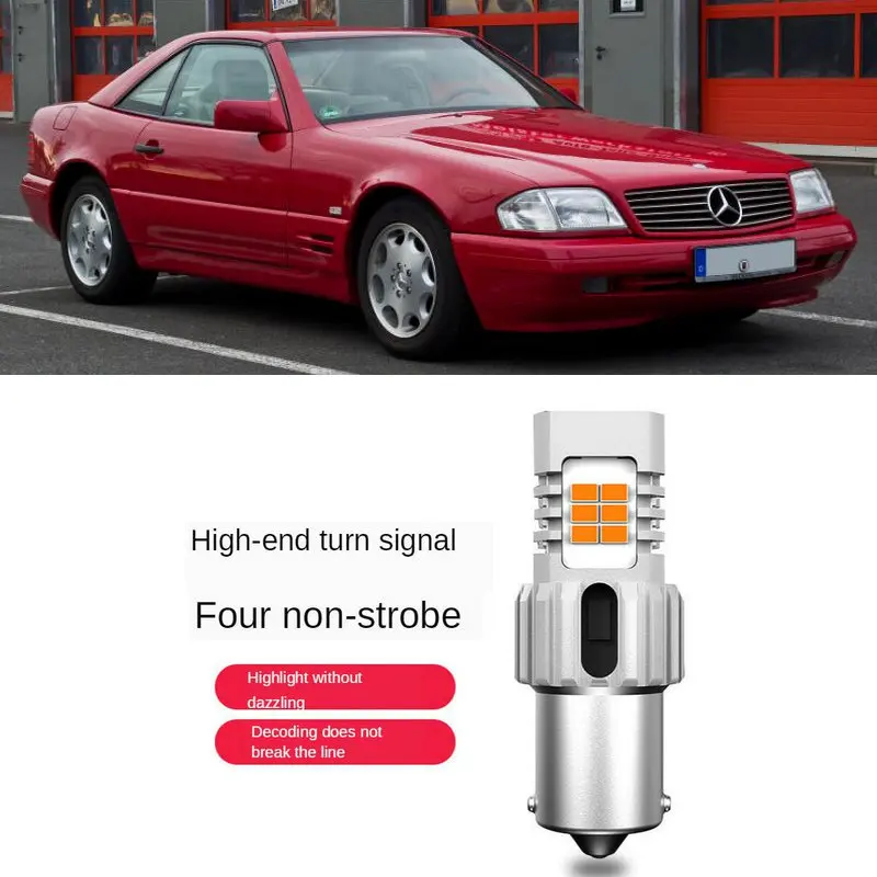 

Intelligent IC Decoding Turn signal Light For MERCEDES-Benz SL R129 R230 Front and Rear turn signal 1556LM No strobe 2pc