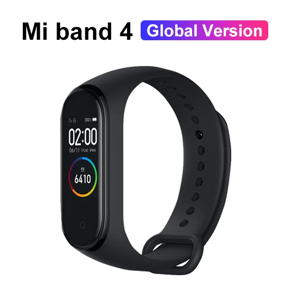 Global Version Новейший Xiaomi mi band 4 смарт фитнес браслет Bluetooth 5,0 цветной экран 135 мАч 50 м плавание mi ng водонепроницаемый - Цвет: Global Version