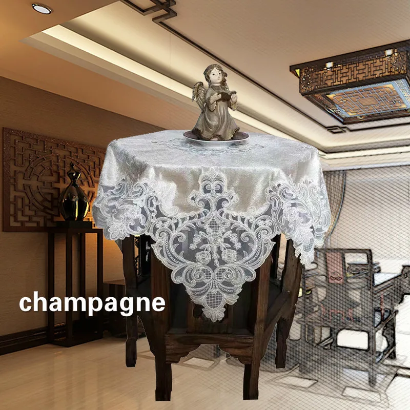 Роскошные европейские бархатные кружевные скатерти с вышивкой мебельный чехол
