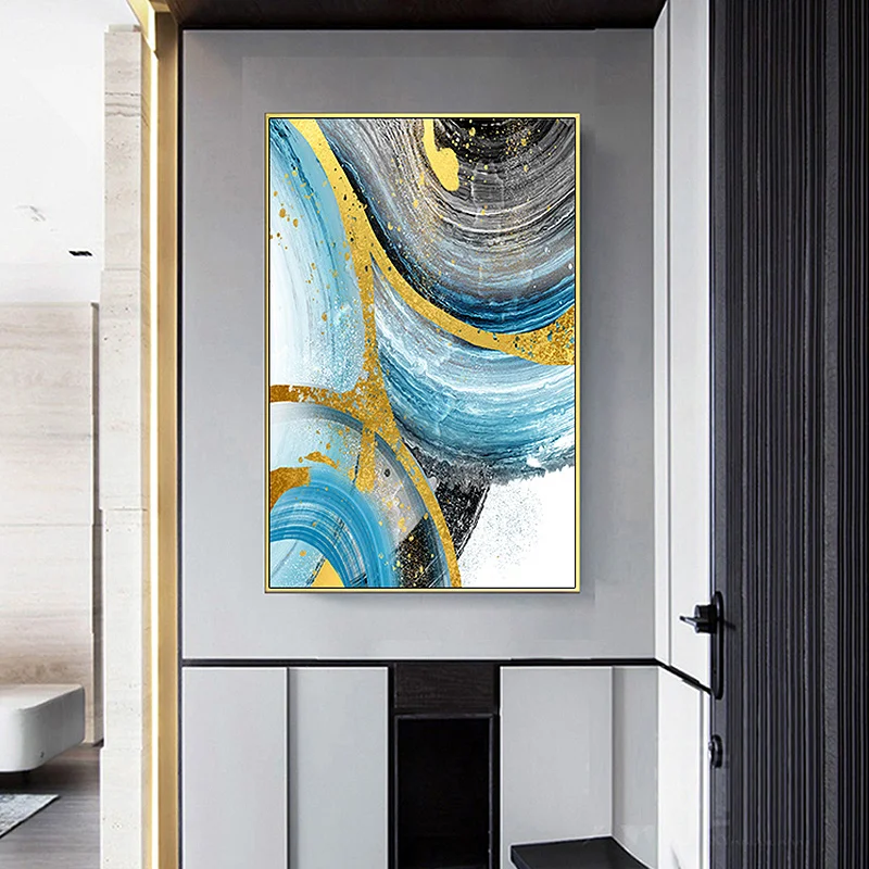 Абстрактные геометрические золотистые красные картины на холсте современное