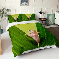 child bedding set 3d printed cute frog pattern comforters soft couple bedroom bedclothes with pillowcases designer duvet cover