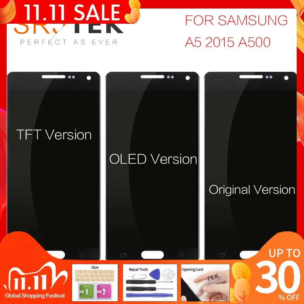 Оригинальный Super AMOLED ЖК дисплей для SAMSUNG Galaxy A5 2015 A500FU A500 A500F A500M сенсорный экран