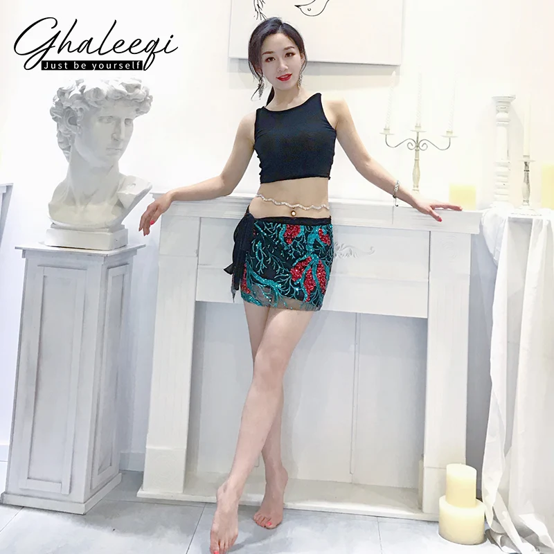 Танец живота Костюм женский новый упражнения хипшарф блестками хип шарф