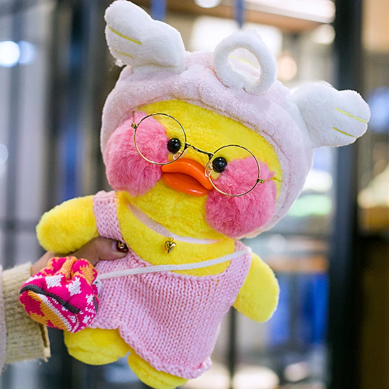 

30cm Soft New Duck Plush Toys LaLafanfan Cafe Ducks Stuffed Cute Animals Doll For Girls Kids Nice Birthday Gifts Car Home Decor
