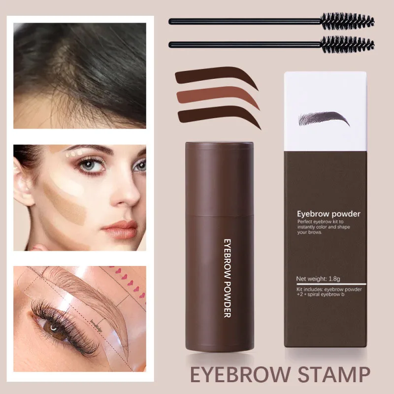 

Eyebrow Stamp Shaping Kit Reusable Eyebrow Stencils Brush Natural Eyebrow Stick Hair Line Contour Professional Eyebrow Gel Stamp
