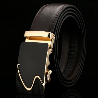 

2020 High Quality designer belts Mens Genuine Leather Belt Brown Automatic Buckle Waist Strap Business Male belt