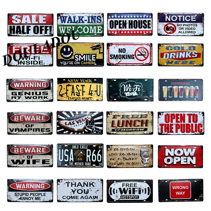 

[Douladou] Super Deal Classic Route66 Tin Sign Painting Antique Roomwall Sticker Pub Art Poster Route66 Metal Tin Sign 30x15CM