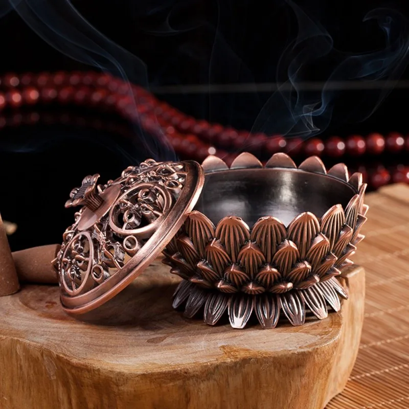 Новинка Лидер продаж Ретро лотоса Форма цинк-медного сплава Ладан горелки