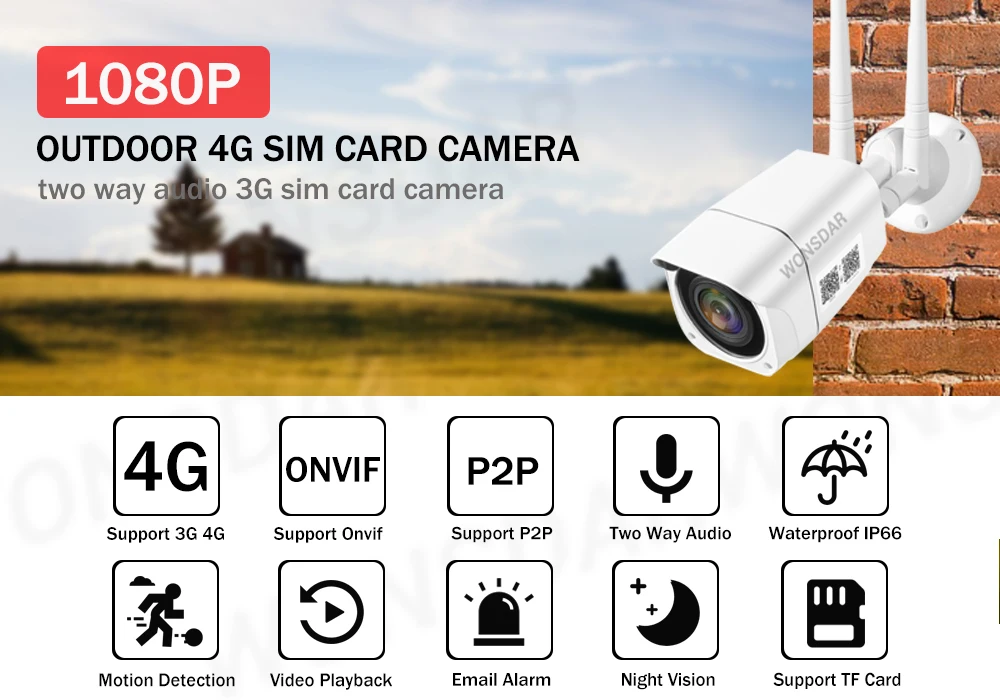 3g 4G sim-карта камера 1080P HD ик ночное видение наружная камера беспроводной CCTV безопасности P2P Onvif CamHi App View