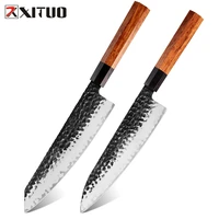 xituo new design kiritsuke knife 3 layer clad steel octagon handle gyuto kitchen knives forged chef knife cooking knives