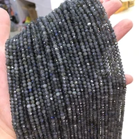 natural black flash labradorite beaded small faceted loose spacer beads for necklace bracelet jewelry making diy accessories