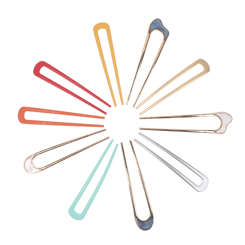 

1PCS Fashion Simplicity Japan Hair Sticks Women Hairclip Colorful U Shape Girls Hairpins Hair Sticks Hair Accessories Headwear