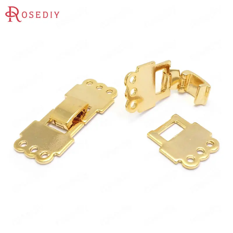 

(37061)6 комплектов длиной 33 мм шириной 14 мм 24 к золотого цвета латунные браслеты соединительные аксессуары для изготовления ювелирных изделий...