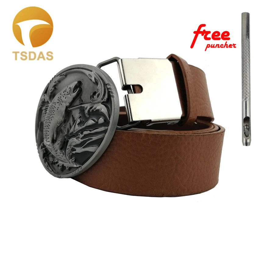 Стандартная пряжка для ремня в форме рыбы мужчин подарок на день рождения