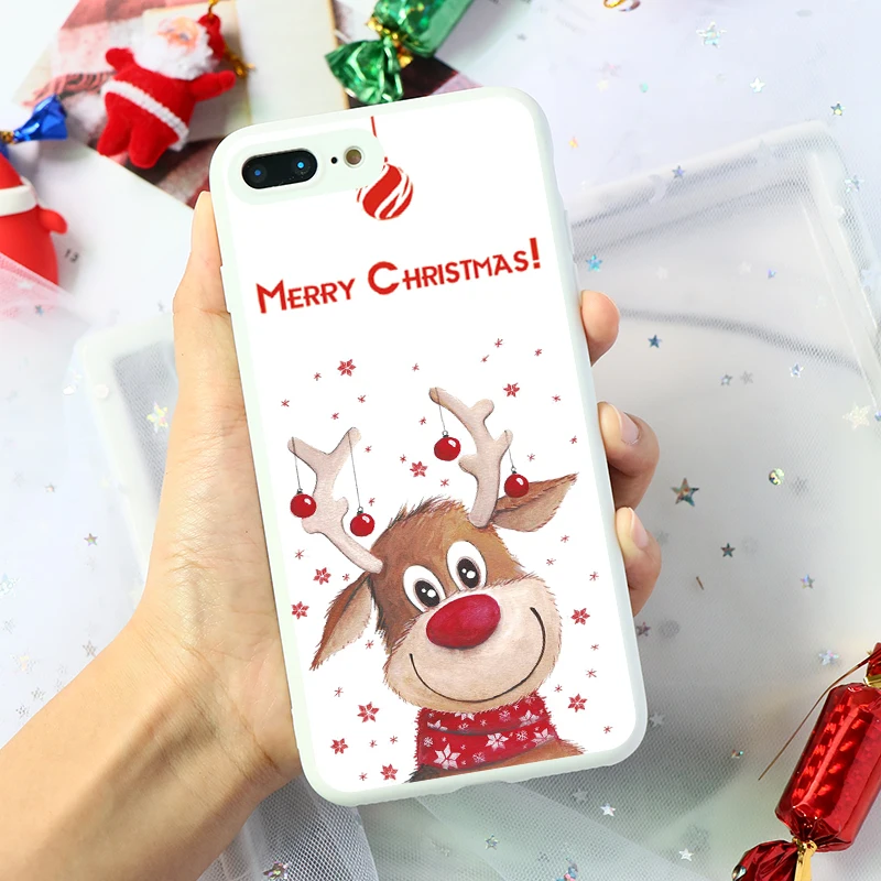 Kbd7-sdbdxlu Мягкий силиконовый чехол из ТПУ с принтом Санта Клауса и оленя для iPhone 11 Pro 7 8 6 6S Plus XR X XS Max 5 5S SE чехол-накладка - Цвет: Kbd7-sdbdxlu