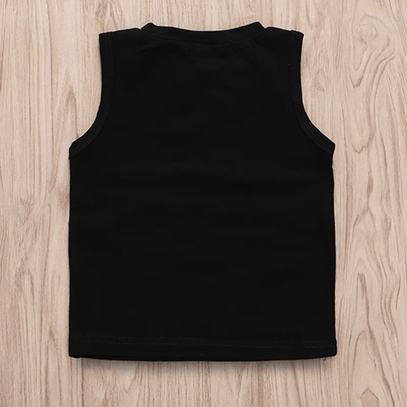 Футболка для мальчиков футболка малышей без рукавов с надписью Tuesday черные топы и