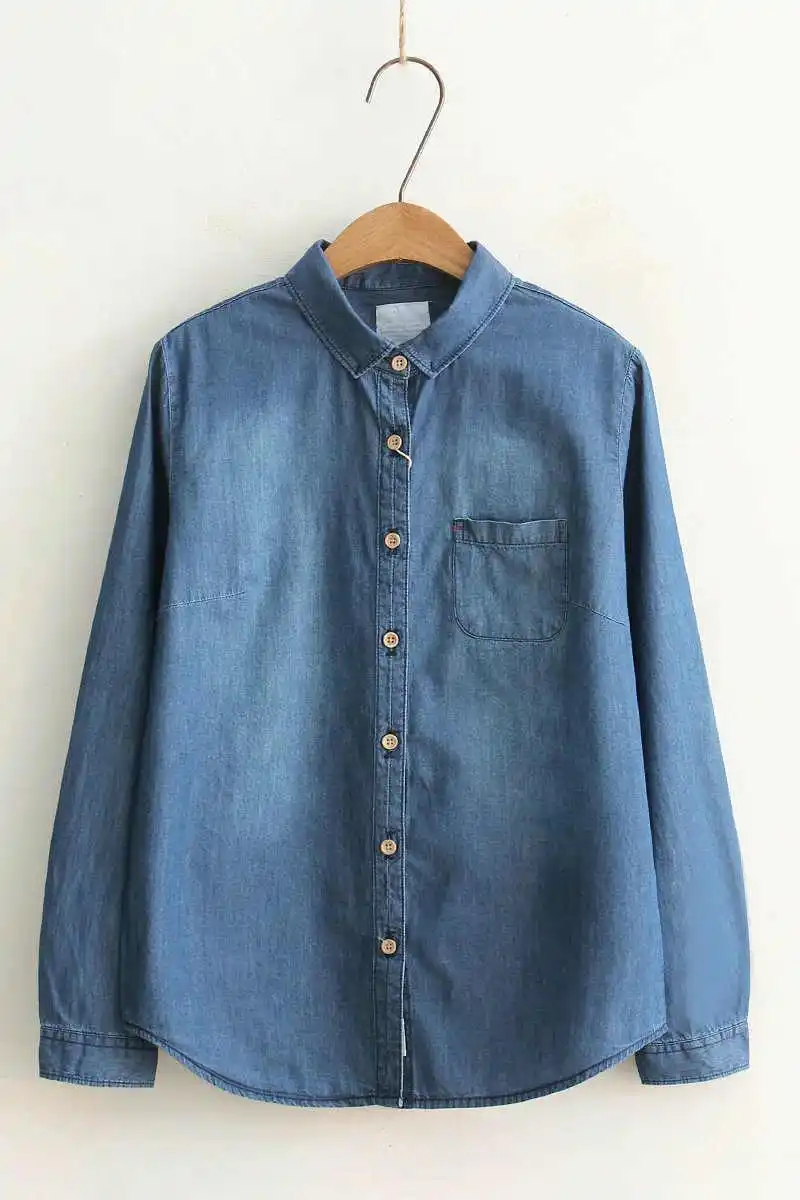 Dark blue GOPLUS рубашка женская белая рубашка женская новинки блузка женская рубашки женскиеблузки женские модные - Цвет: Dark blue