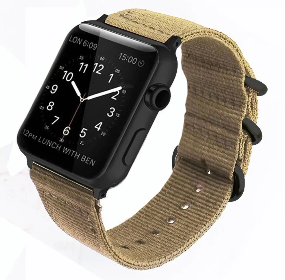 Khaki Eastar Лидер продаж, нейлоновый ремешок для наручных часов Apple Watch, версии 4/3/2/1, спортивный кожаный браслет, 42 мм, 38 мм, ремешок для наручных часов iwatch, 5 группа - Цвет ремешка: Khaki