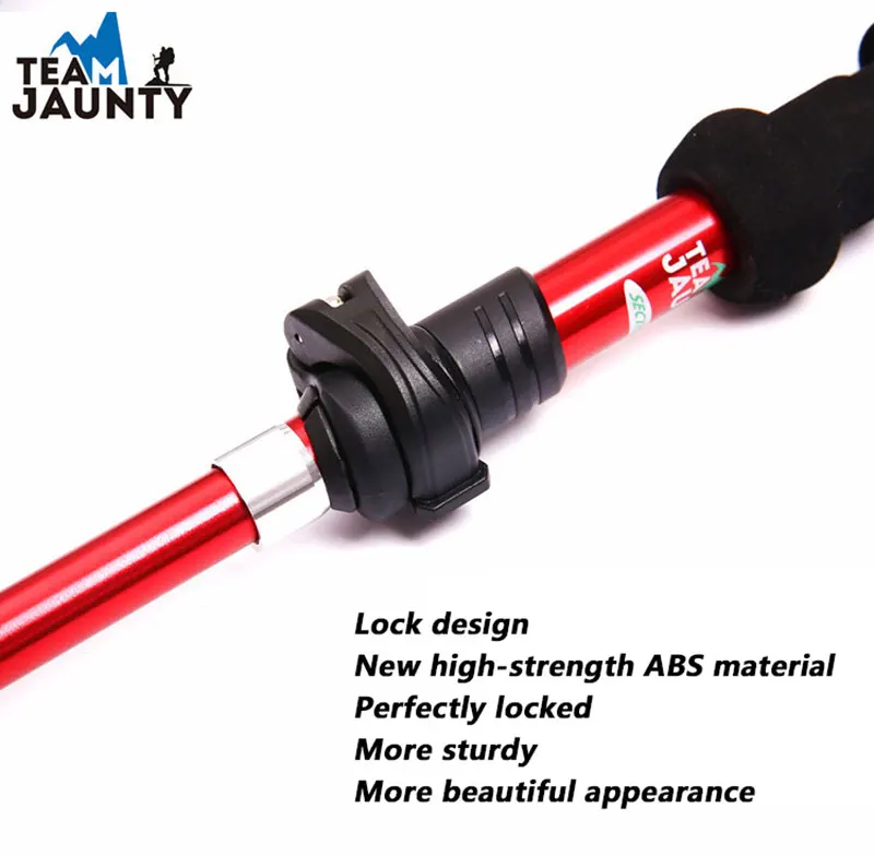 Telescopic Trekking Poles Anti Shock Hiking Stick Walking Cane Walking Sticks Folding Ultra Light Outdoor With EVA Rod Grips Ski