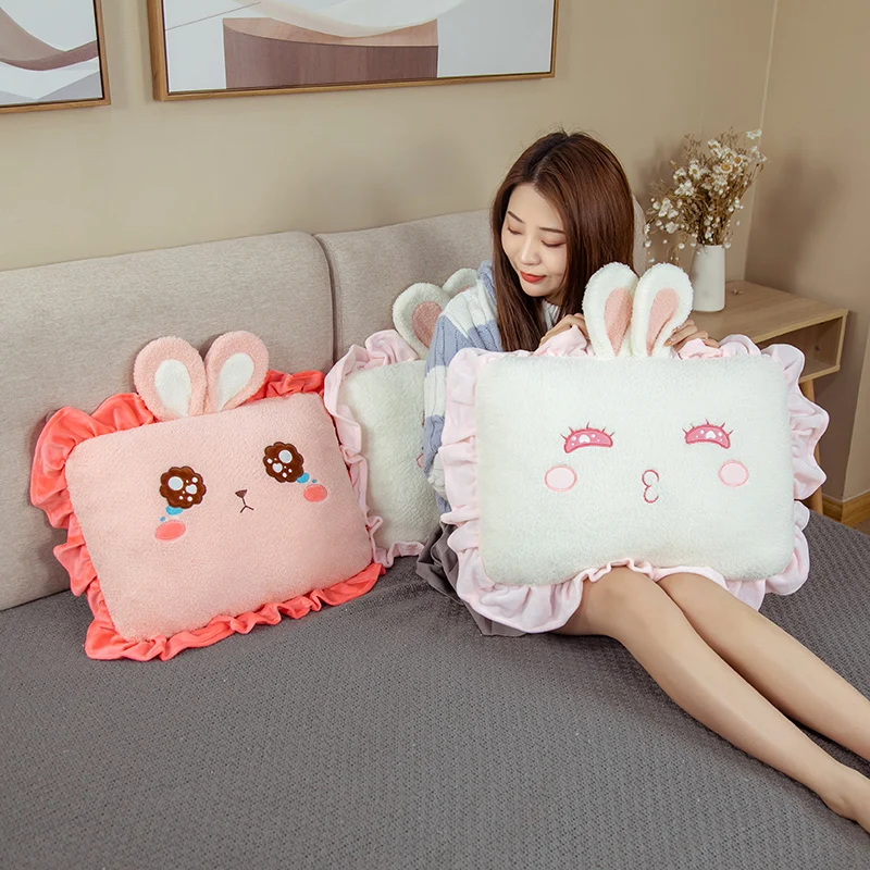 

Kawaii Lace Rabbit Pillow Cushion Bunny Plush Toys Children's Toys Gifts for Girls Home Decoration
