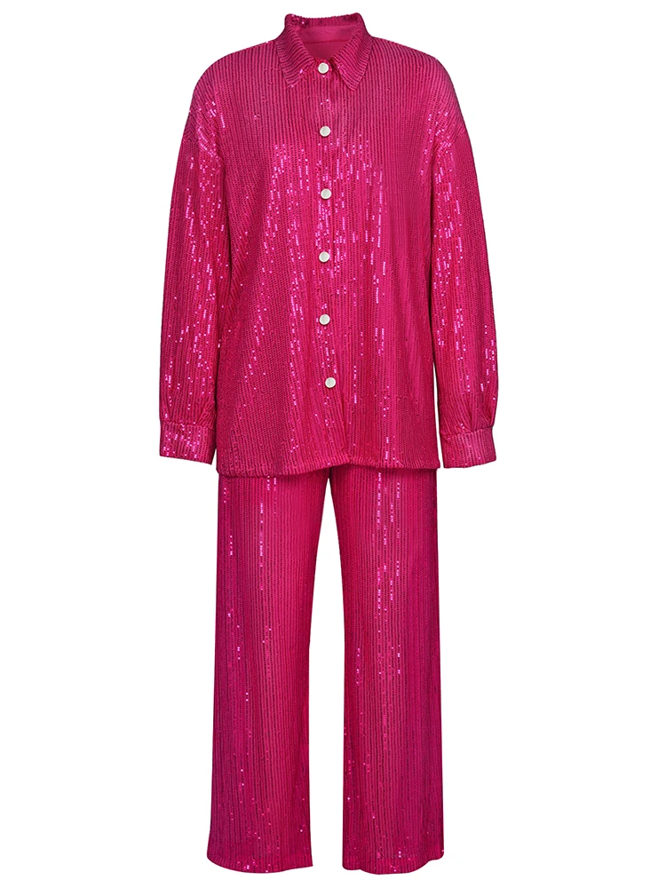 Блестящий комплект из двух предметов Sanches наряды для вечеринок женщин топ с