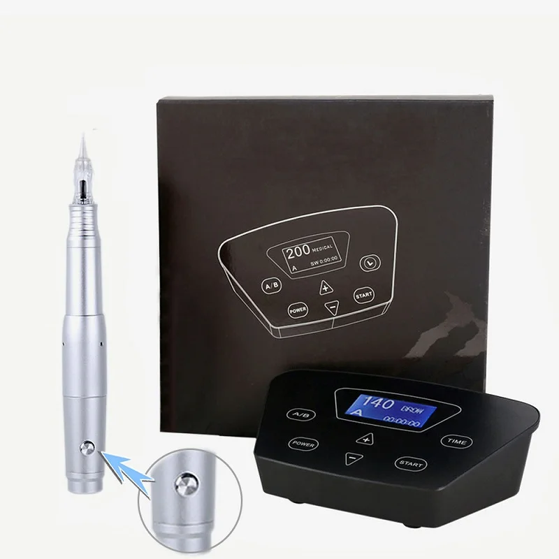 Silver-rot pen Профессиональная тату-машинка для бровей, ручка для перманентного макияжа бровей, микроблейдинг, макияж, сделай сам, набор с иглой для татуировки - Цвет: Silver-rot pen
