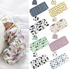 2022 модное одеяло и шапка, муслиновая повязка на голову, наряд, милый мягкий спальный мешок для новорожденных младенцев, постельное белье высокого качества