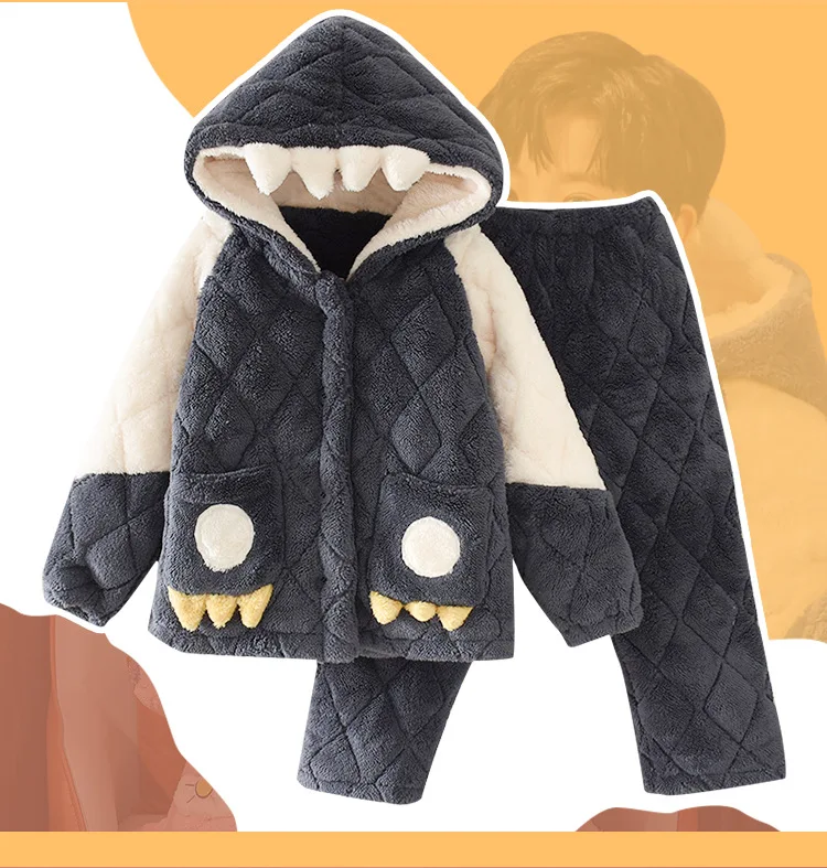 Conjuntos de Pijamas de algod&oacute;n para ni&ntilde;os y ni&ntilde;as, ropa de dormir de manga larga, Tops y pantalones, 2 piezas, oto&ntilde;o-1