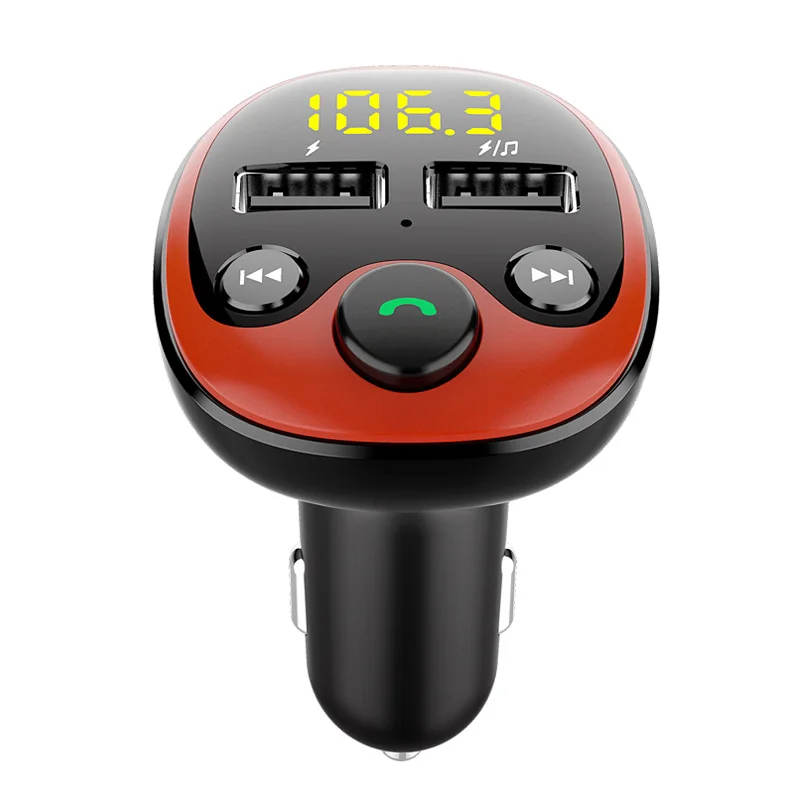 JaJaBor Bluetooth 5.0 Car Kit Handsfree FM Transmitter Modulator Music Mp3 Player Phone Wireless Carkit Dual USB Charger | Автомобили и