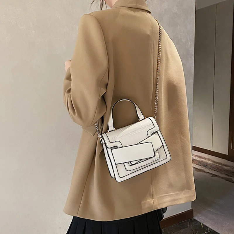 

Pu Leather Brand Designer Shoulder Simple Top-handle Bags Women 2021 Luxury Crossbody Messenger Bag Female Fashion Flap Handbags