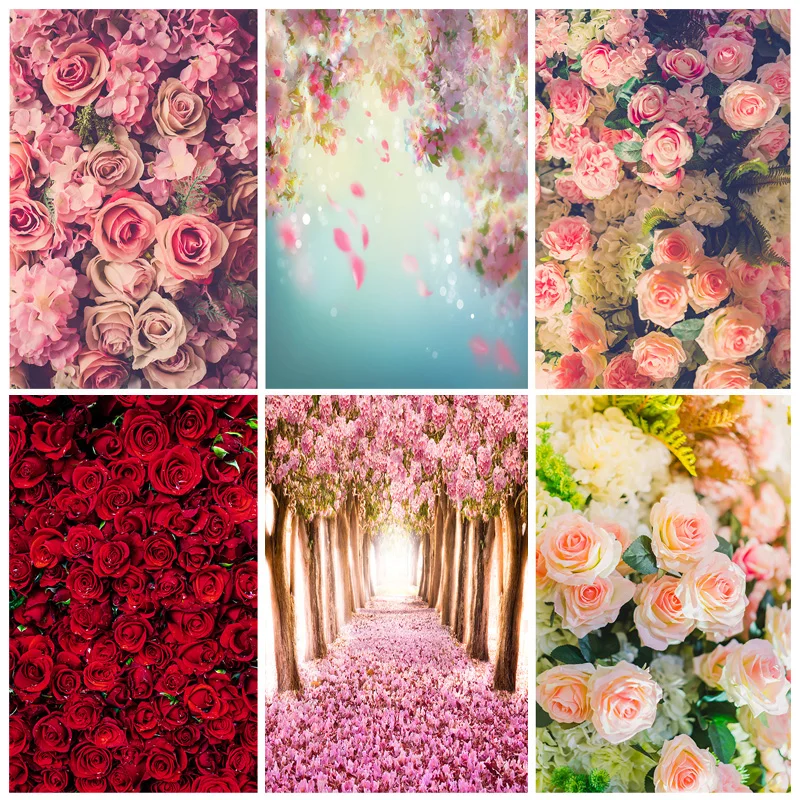 

Valentine's Day Rose Flower Photography Background Birthday Party Wedding Child Portrait Photo Backdrop Studio 210314RAI-04