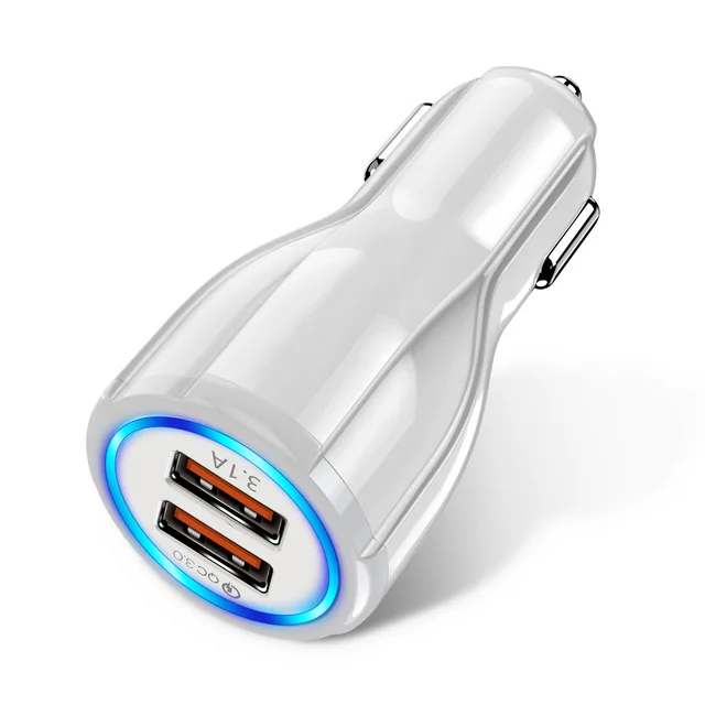 White GETIHU 18 Вт 3.1A автомобильное зарядное устройство Quick Charge 3,0 Универсальный двойной USB быстрая зарядка QC для iPhone samsung Xiaomi Мобильный телефон в автомобиле - Тип штекера: White
