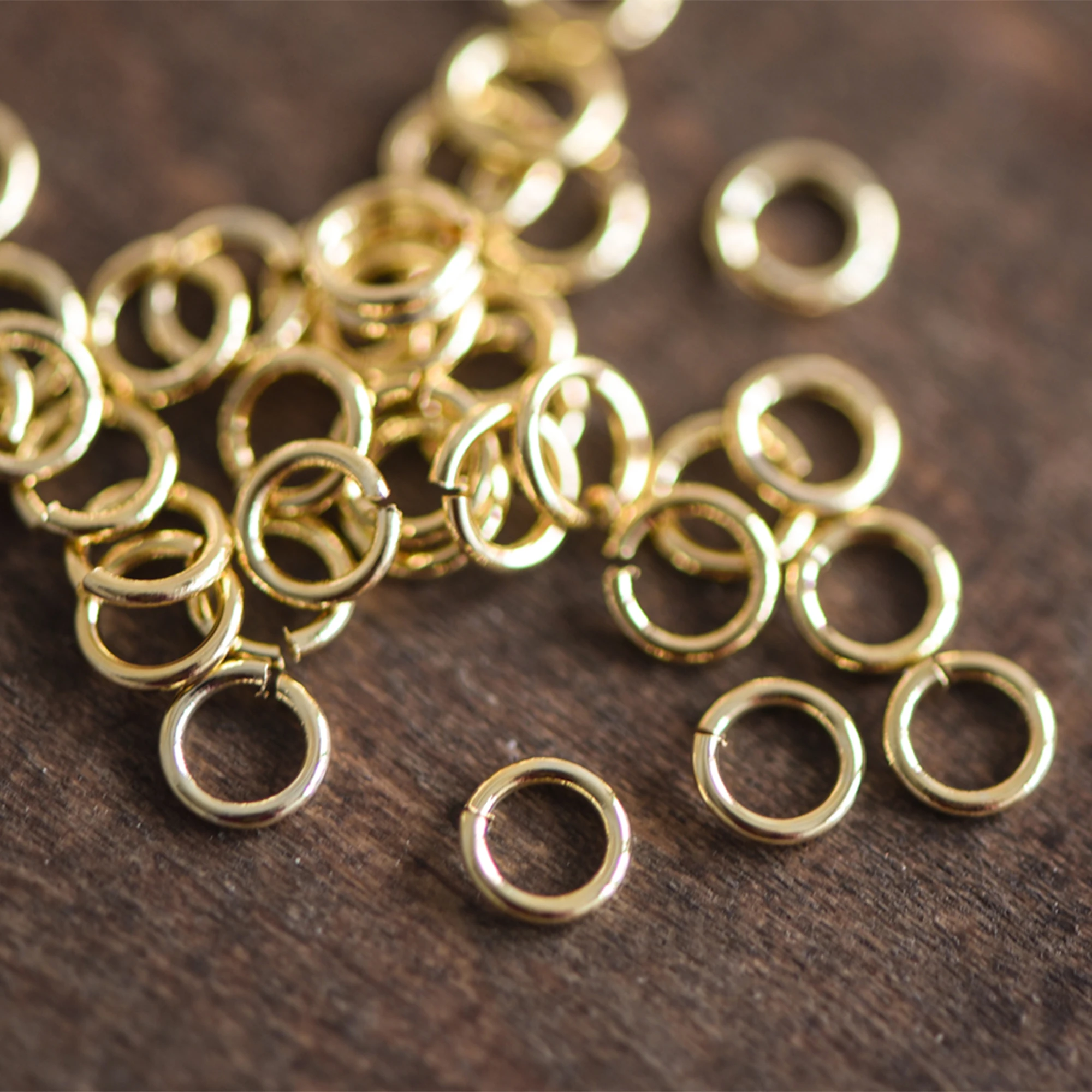 100 шт. покрытие из настоящего золота латунь открытые кольца прыжок для детей от 3