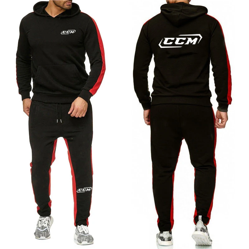 2021 New Men's Hoodie + Trousers Two-piece Brand Men's Sports Suit Men's Jogging Fitness Sports Suit Men's Casual Suit