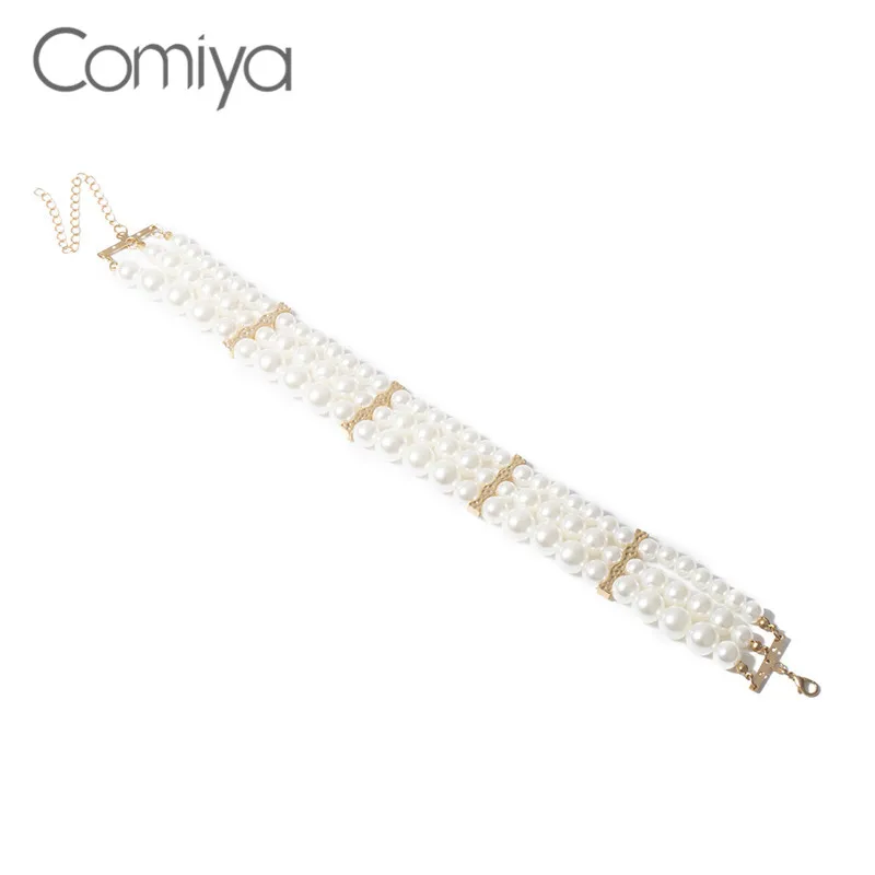 Comiya ожерелье для женщин золотого цвета Colar Gotic модные Многослойные Акриловые жемчужины Collare Feminino Подвески ожерелье s Bijuteria