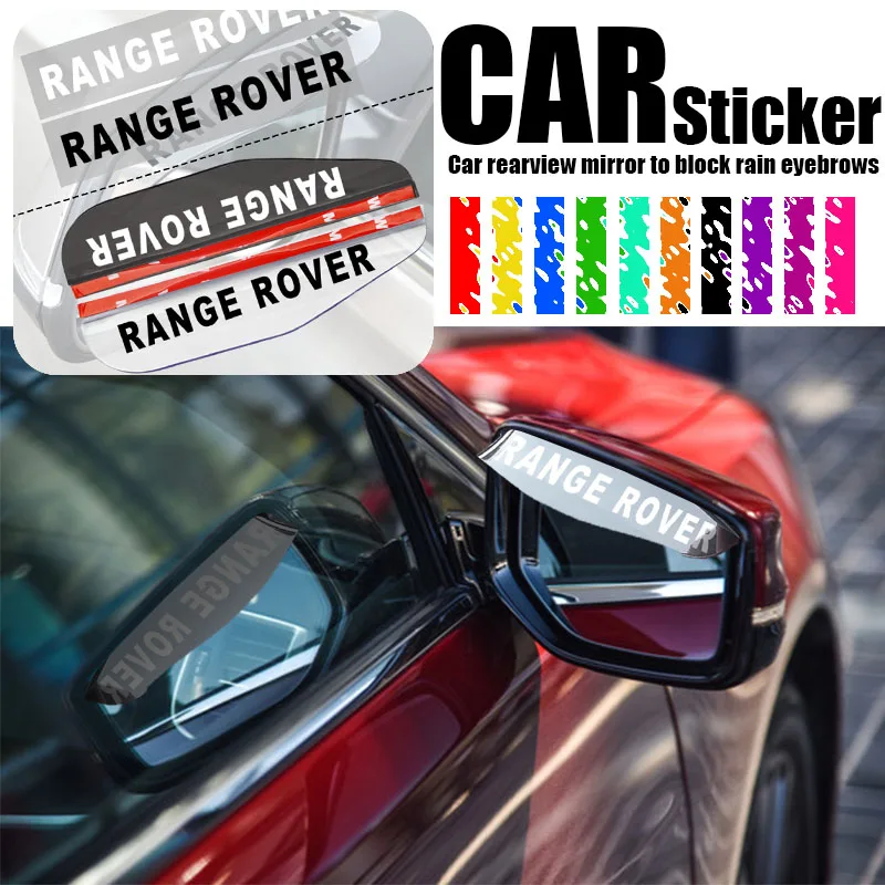 

2pcs Car Rainproof Car Logo Rearview Mirror Cover Sticker for Land Rover A9 Range Rover Sport Evoque Freelander 2 Jaguar XE XJL