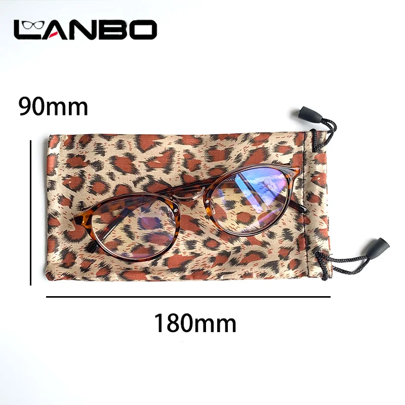 

LANBO 100pcs/lot Soft Cloth Retro Sunglasses Bag Fashion Leopard Print Pouch Glasses Carry Bag Portable Eyewear Case funda gafas
