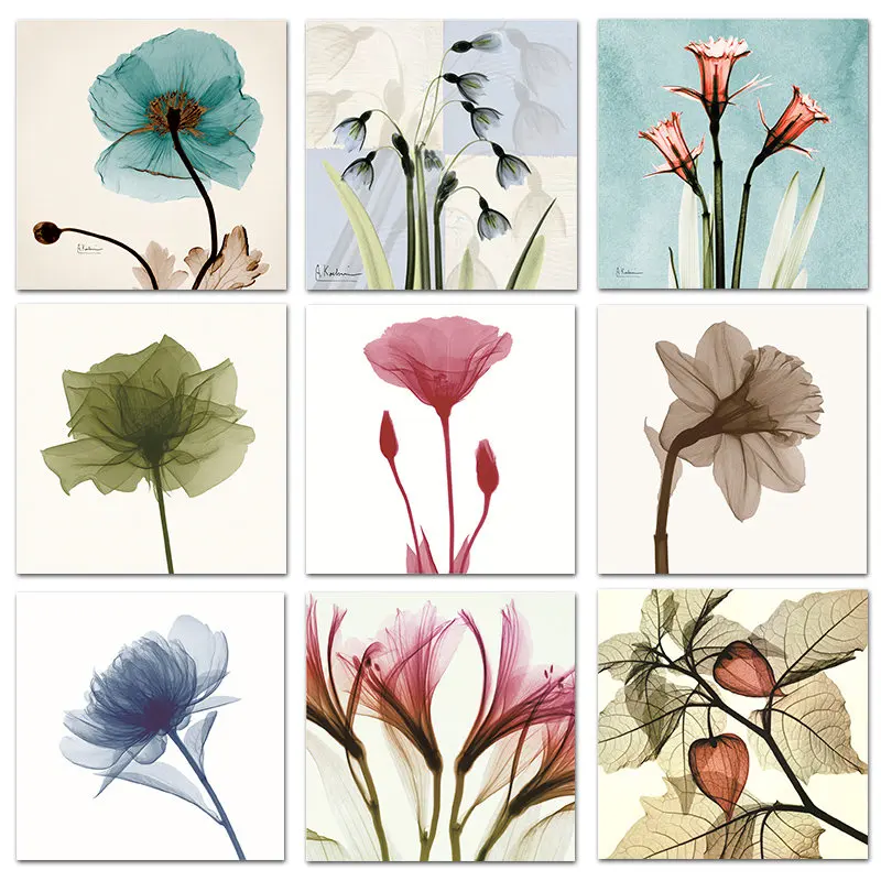 Акварельные картины синие красные цветочные растения Лилия долины цветок