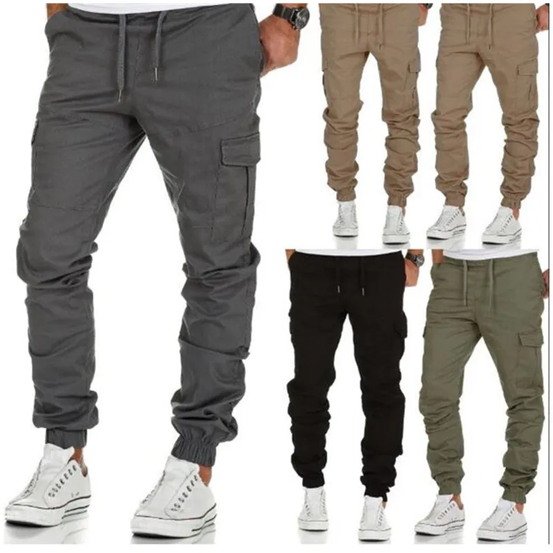 Мужские джоггеры 2019 Новые повседневные брюки Мужская брендовая одежда Высокое